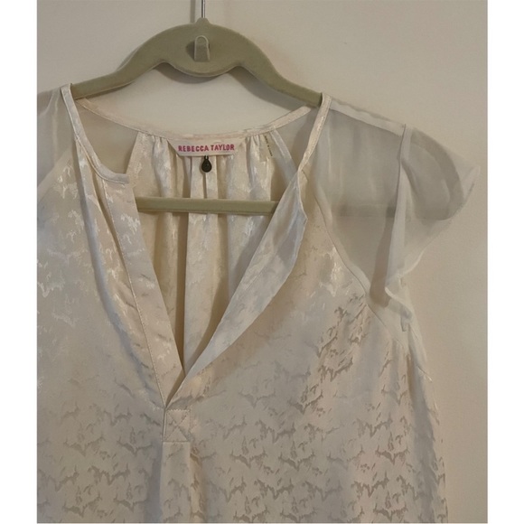 Rebecca Taylor 100% Silk Cream Lightweight Blouse 2 - Picture 2 of 5